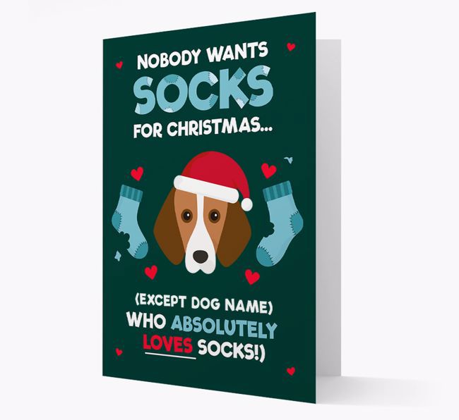 'Nobody Wants Socks for Christmas' - Personalized {breedFullName} Christmas Card